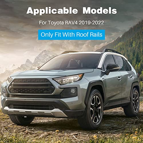 Ewlsac Roof Rack Cross Bars For Toyota Rav4 2019-2022 Roof Rack Luggage Cargo Carrier Rails Anti-Theft Lock Mechanism Black Aluminum Luggage Rack Crossbar #TOP6
