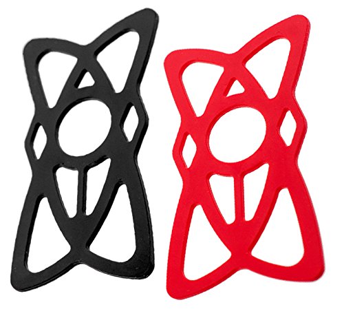 Aduro Pack of 2, Replacement Rubber/Silicone Bands for U-Grip Plus Universal Bike, Motorcycle, Handlebar, Roll Bar Mount for All Smartphones, Apple iPhone, Samsung Galaxy, Motorola (Black + Red)