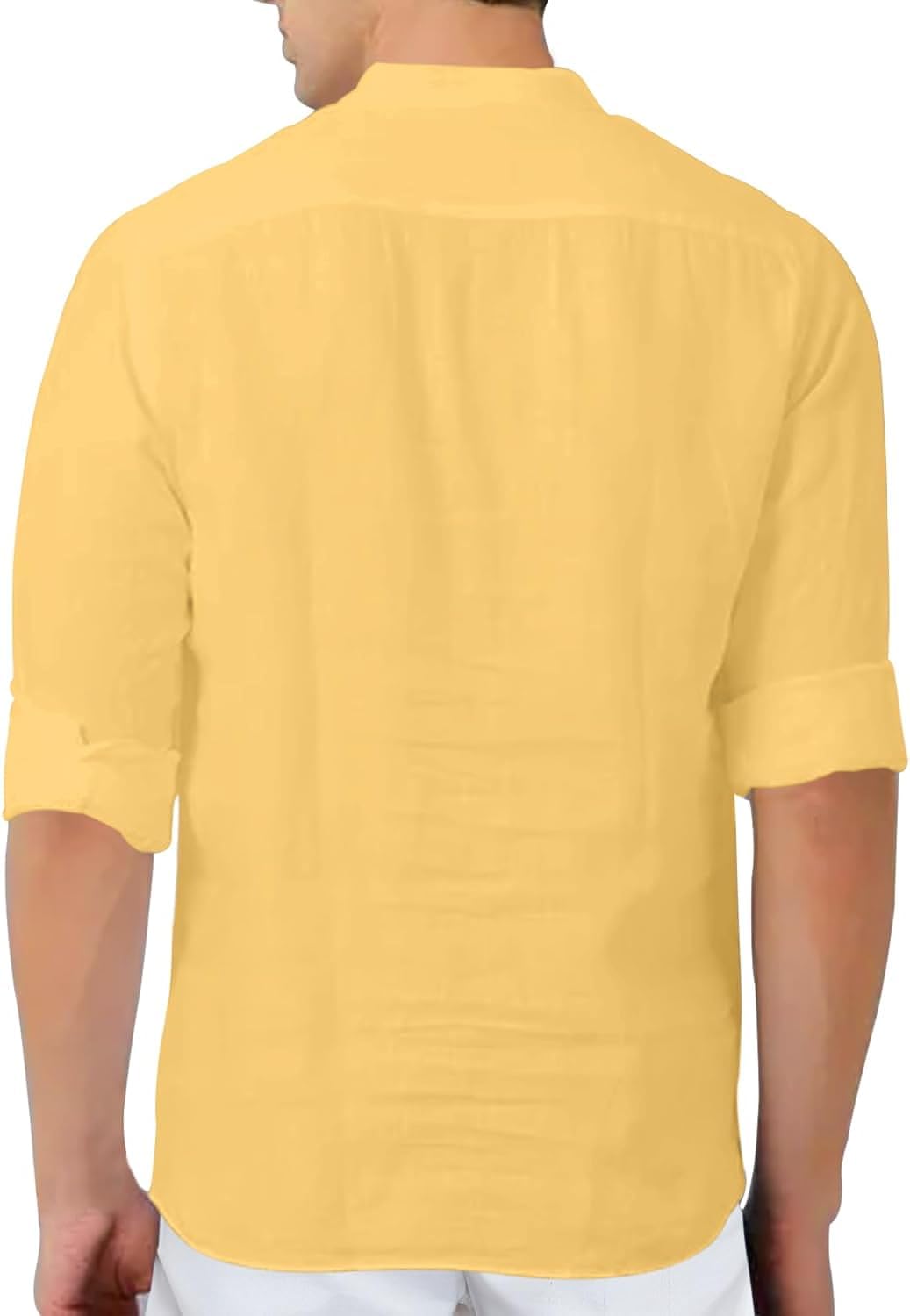 Bellstone Men's Solid Regular Fit Shirt (Kurta800_P_Yellow