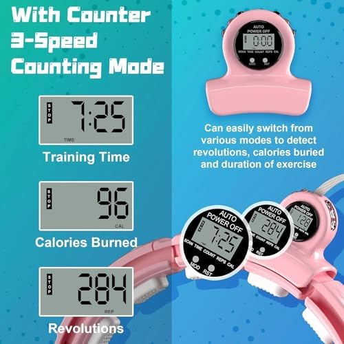 Cozylady Smart Weighted Workout Hoop for Adult Weight Loss,Waist Fitness Circle with Ball, Silent Hoop with 20 Adjustable Links,Exercise Belt & Measuring Ruler-Abs Exercise Equipment for Home 4