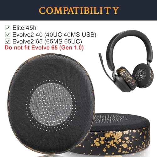 SOULWIT Cooling Gel Earpads Replacement for Jabra Evolve2 65 (Evolve 2 65MS 65UC MS UC)/Evolve2 40 (40UC 40MS USB)/Elite 45h On-Ear Wireless Headset - Image 3