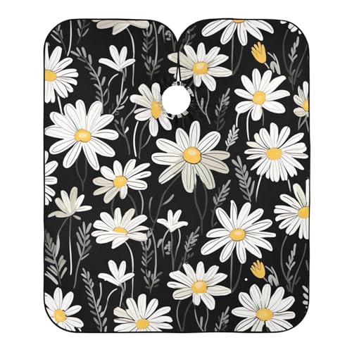 Hezely Daisy Flower Hair Dye Cape, Barber Cape for Adults,Waterproof Salon Cape,Waterproof Hairdressing Styling Hair Cutting, 65