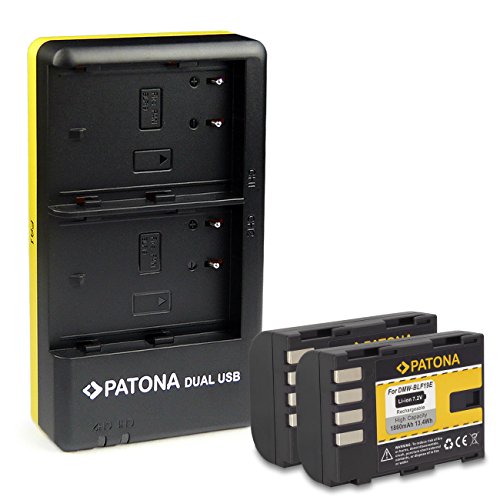 PATONA Cargador Doble + 2X Bateria DMW-BLF19 Compatible con Panasonic Lumix DMC-GH3 DMC-GH3A DMC-GH4