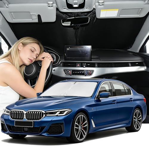 for BMW 5 Series 2017-2026 Windshield Sun Shade - 4 Layers for Front Windows Shade Cover Custom Fit...