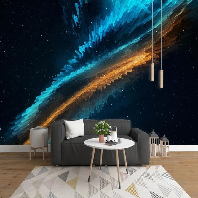 Papier peint 3D espace pour masquer les défauts du mur salon décor galaxy photo - 2