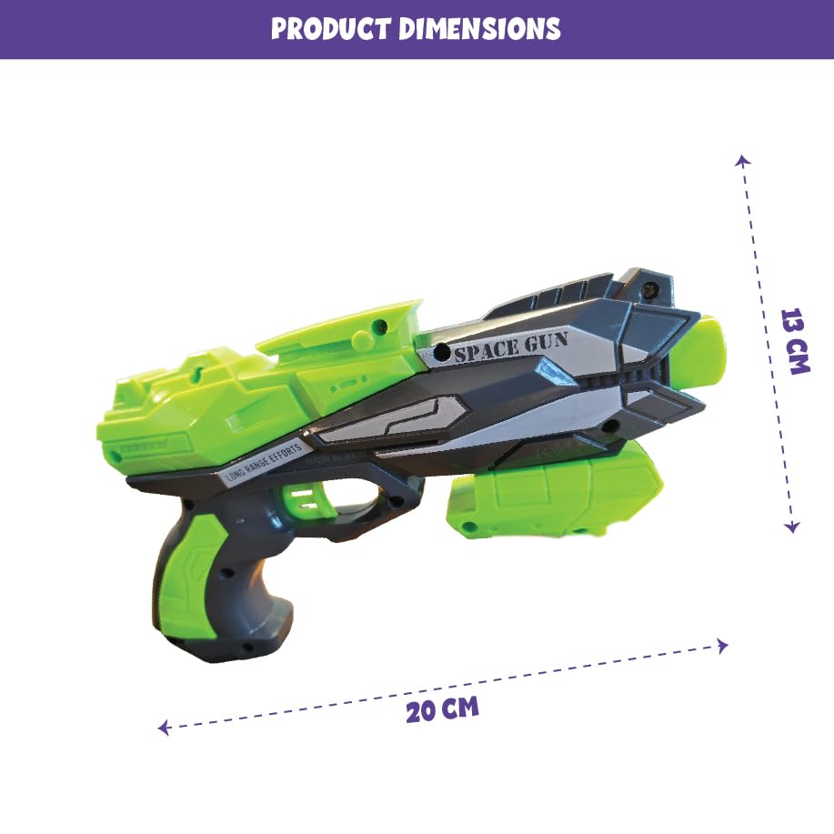 Image of ToyMagic Thunder Striker Space Gun with 6 Bullets|Pull Back, Buckle Board Machine|Soft Bullet Gun for Kids 6+|Foam Blaster Gun|Birthday Gift|Action Toy in Safe for Kids|Made in India