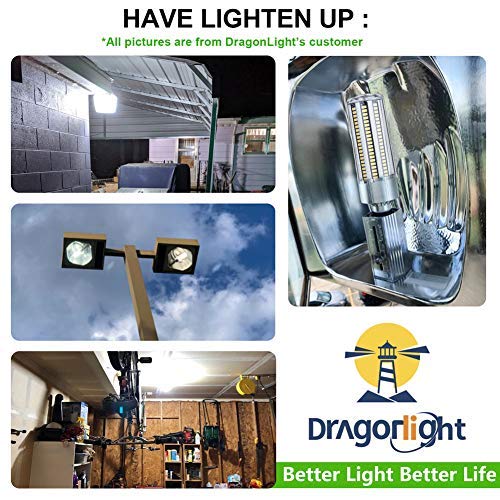 Dragonlight 60W Corn Led Light Bulb Fanless (200 Watt Metal Halide/Hid/Hps Replacement) E26/E39 Large Mogul Base Led Lamp 6000K Daylight 7,200Lm #TOP4