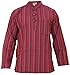 Shopoholic Fashion Mens Striped Grandad Shirt (2XL,Light Purple)