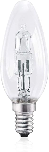 10Pack E14 Screw Halogen Bulbs, Dimmable Small Screw in Candle Light Bulbs, 28W Eco Halogen Bulbs 370LM, Warm White 2700K, 230V