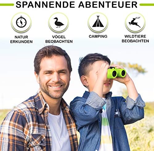 Promora Binoculars for Kids, Set with Magnifying Glass & Compass Purple - Easter Toys, Kids Binoculars for 3-12 Years Boys and Girls for Toddler, Easter Present for Kids