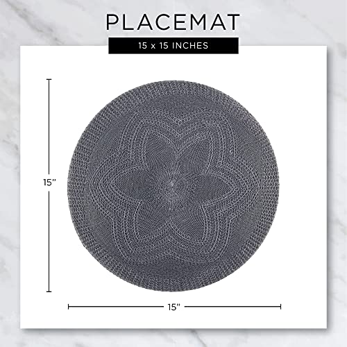 DII Woven Placemats Collection Metallic Round Placemat Set, 15", Gold, 6 Piece by DII - Image 6