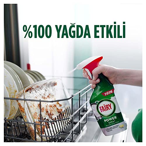 Fairy Power Sprey, 3'ü 1 arada, Bulaşıklarınız Ve Mutfağınız Için Zahmetsiz Temizlik Ve Parlaklık, Limon Kokulu, 500ml