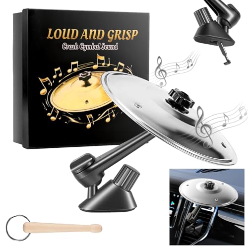 Car Cymbal Air Vent, Mini Drum Crash Cymbal Set with Drum Stick, Funny Musical Instruments Gadget...