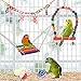 Swing Hanging Standing Chewing Toy Hammock Climbing Ladder, Cage Colorful Toys Suitable for Budgerigar, Parakeet, Conure, Cockatiel, Mynah, Love Birds, Finches