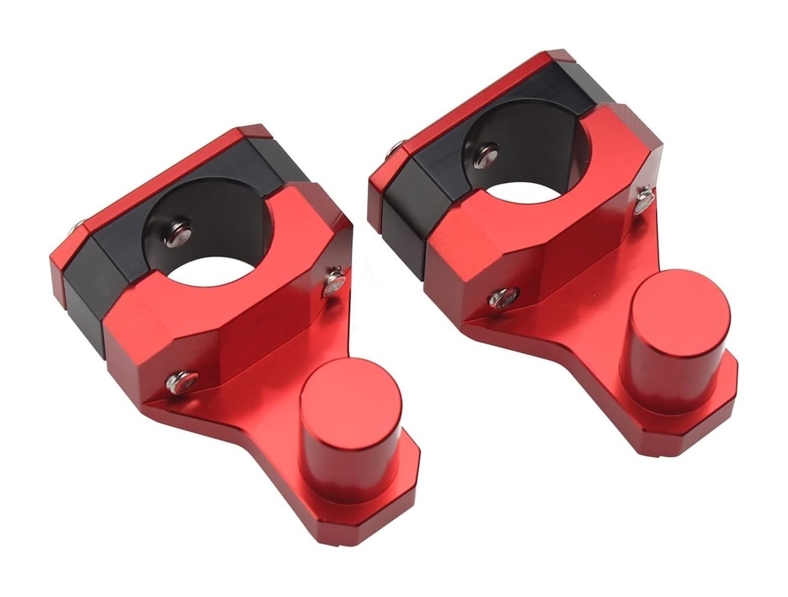 para Manillares De 22 Mm Y 28 Mm Universales Adaptador De Elevador De Manillar De Motocicleta Clip De Barra De Manillar Elevado De Aleación Aluminio Alzas Manillar Motocicleta(Rojo)