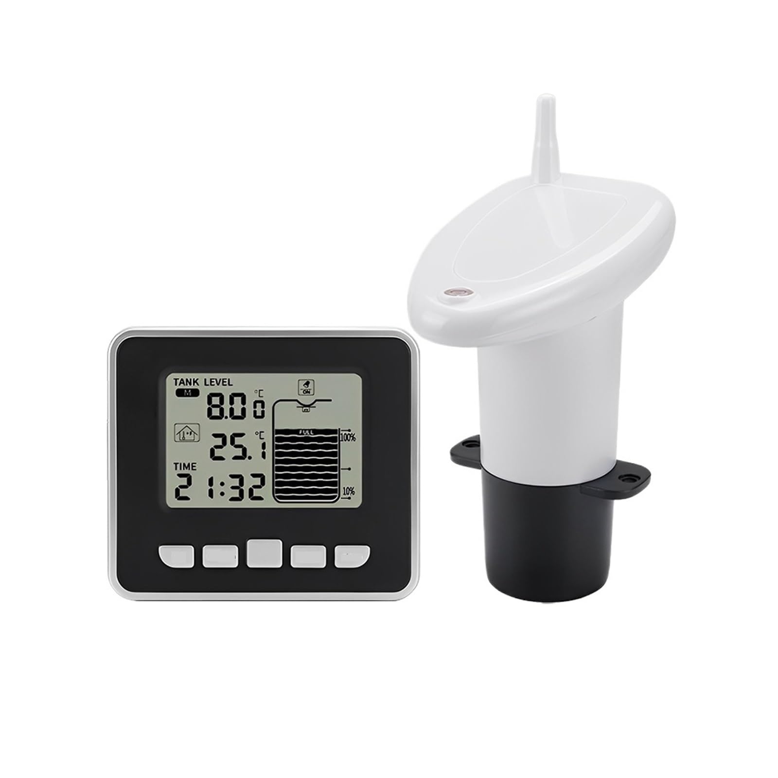 Ultrasonic level meter FT002 Wireless Water Tank Liquid Level Meter With Temperature Sensor Water Level Time Display Low Battery Indicator