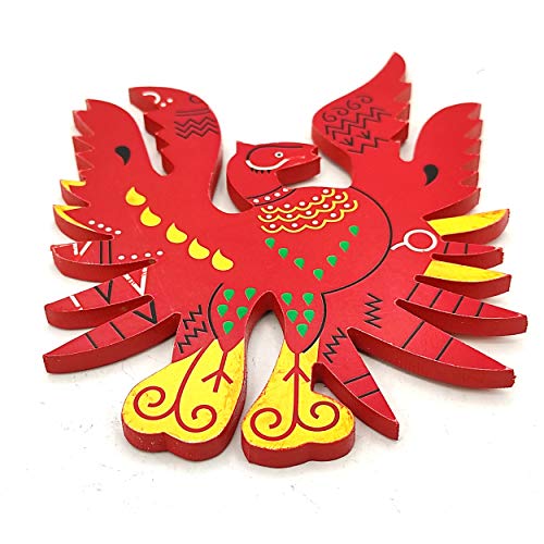 Vastu Fengshui Holz Phoenix Vogel Business Karriere Ruhm Ruf Anerkennung Erfolg Home Office Dekor Artikel Südwand (rot, 10,2 cm) von Indian Collectible