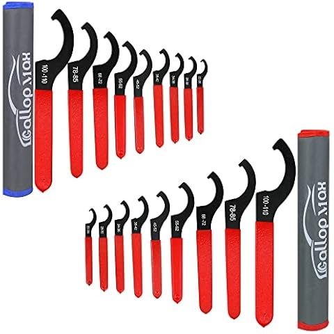 GallopMax Universal Spanner Wrench Set Coilover Spanner Wrench Motorcycle Shock Wrench Adjustable Carbon Steel Coil Over Adjustment Suapension Tool Cover