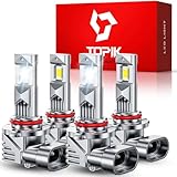 TOPIK 9005 9006 LED Light Bulbs Combo, 76,000LM 900% Brighter, HB3 HB4 Light Bulbs,...