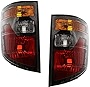Evan-Fischer Tail Light Lens and Housing Compatible with 2006-2008 Honda Ridgeline Halogen Amber Clear & Red Lens Set of 2 Passenger and Driver Side
