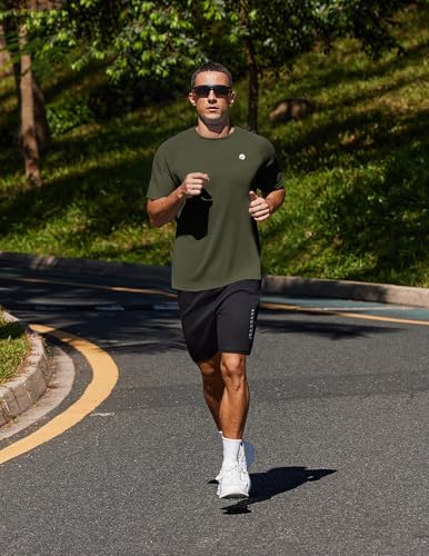 Image of PINSPARK Workout Shirts for Men UPF 50+ Quick Dry Athletic Gym Tee Shirts Mens Short Sleeve Running Cooling Swimming T-Shirt