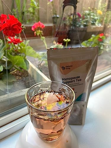 Menopause Support Tea | Cooling relief for Hot Flashes, Night Sweats, Mood Swings, Bloating, Promotes Restful Sleep, Supports Bone and Joint Health | 10 Herbs including Shatavari, Black Cohosh, Red Clover, Fennel, Sage | 100% Organic | Hibiscus Mint Flavor | 30 Tea Bags - Image 6