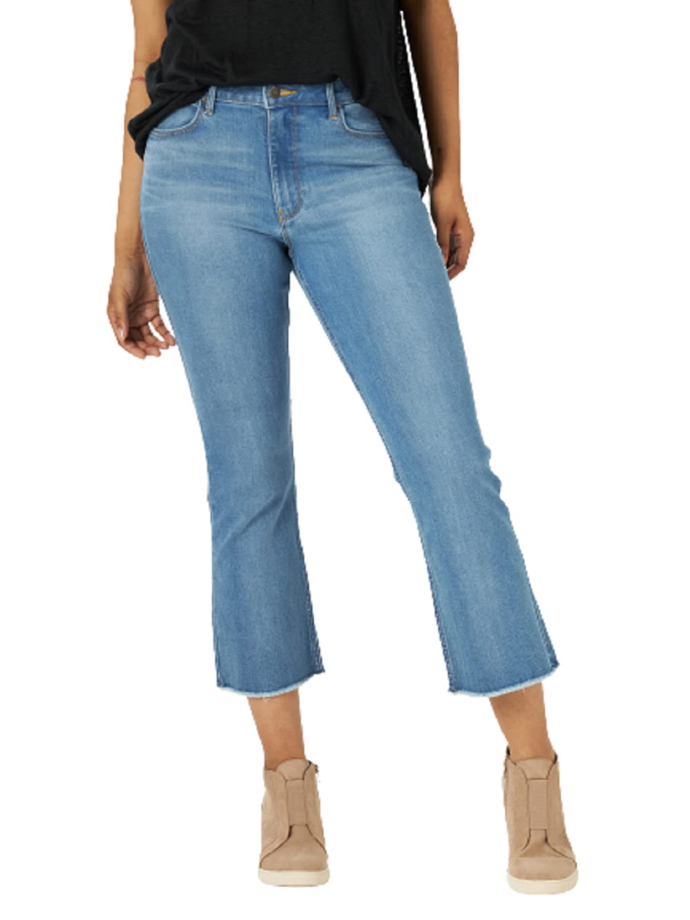 Wrangler Women's Kick Flare High Rise Crop Jean