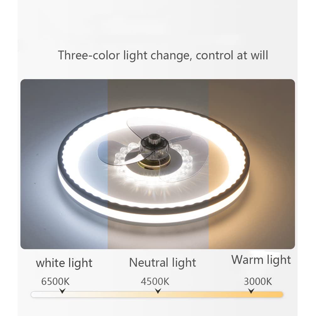 CUNTO Plafoniera con ventilatore a LED, Plafoniera con ventilatore semplice per camera da letto. Telecomando silenzioso. Plafoniera con ventilatore multifunzione integrata