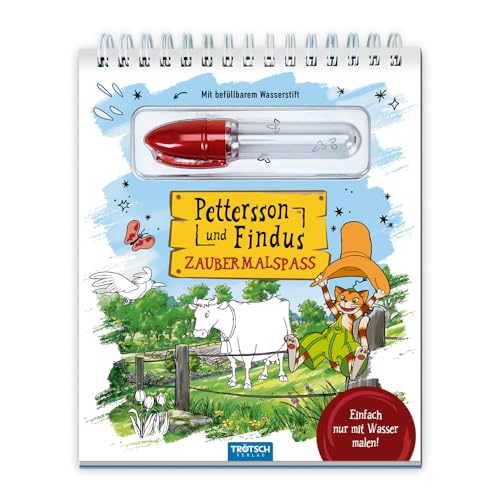 TRÖTSCH - Pettersson und Findus "Zaubermalspaß mit Wasserstift" Malblock: Malblock mit nachfüllbarem Wassermalstift (Petterson & Findus)
