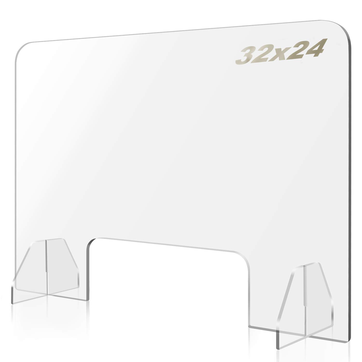 Affenlaskan Sneeze Guard for Counter and Desk, 32"Wx24"H Plexiglass Shield for Desk Plexiglass Barrier for Counter