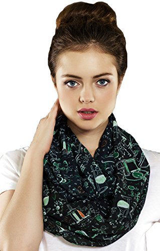 Etwoa Black Science Chemistry Infinity Scarf2