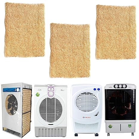 Air Cooler Plain Grass_18 X 26 Inches_Cooling Pads_Wood Wool_Set Of 3_Suitable For All Deseert Coolers TMST3