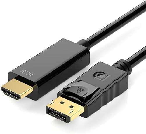 DisplayPort �ϊ��P�[�u�� DP�iPC��)��HDMI(���j�^�[��) 1.8m �f�B�X�v���C�|�[�g �P�����`�� �u���b�N (��HDMI�iPC��)��DisplayPort(���j�^�[��)�ւ̕ϊ��͂ł��܂���B) (1�{)