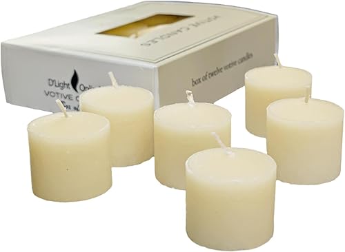Miniatura 10 de Dlight Online Velas votivas sin perfume para cumpleaños baby shower decoración del hogar y bodas negro y blanco 10 horas juego de 12