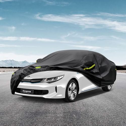 Image of Kaugung 7 Layers Car Cover Custom Fit Kia Optima from 2000 to 2025, Outdoor Waterproof All Weather Sun Rain Dust Snow Protection with Zipper Door.(USA Warehouse,Within 3-7 Days)