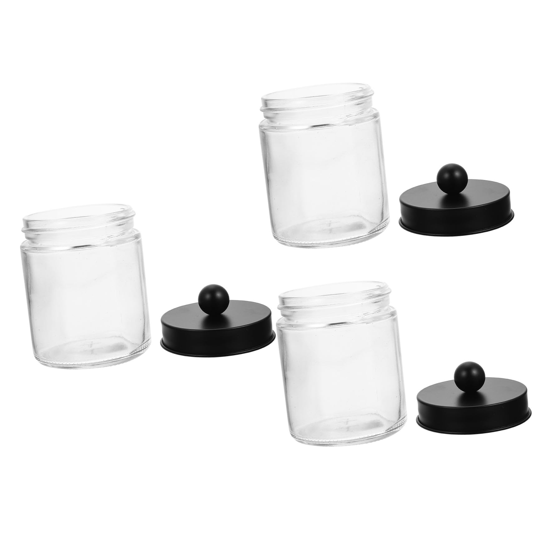 3 Stück Transparentes Aufbewahrungsglas aus Glas mit Edelstahldeckel