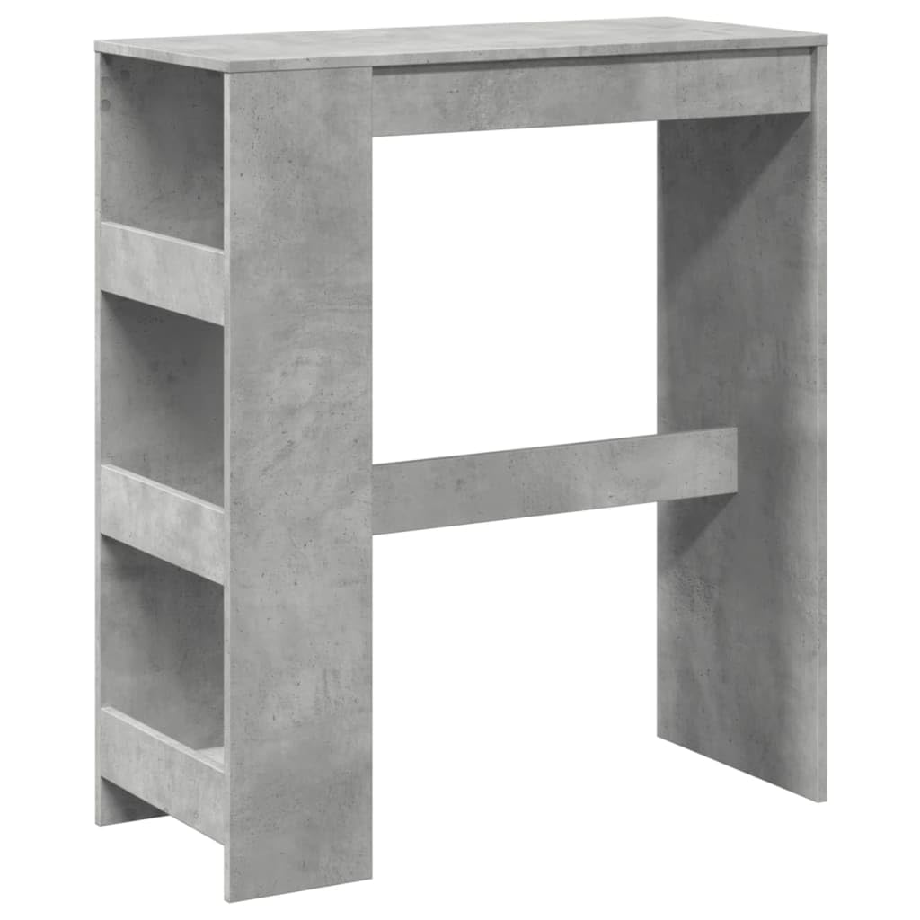 Bartisch Mit Regal Betongrau 90x40x103,5 cm Holzwerkstoff | 3 Ablagen, Viel Stauraum, Pflegeleicht, Feuchtes Tuch Reinigung, Wandhalterung Inklusive