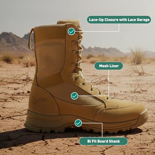 Image of Danner Tanicus Military Boots for Men Made with Rough-Out Leather and 1000D Nylon, with Slip-Resistant Outsole and Comfort Footbed, AR 670-1 Certified