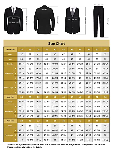Men's Suits 3 Piece Slim Fit Suit Set Two Buttons Solid Business Suit Jacket Blazer Pants & Vest2