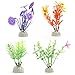 COMSUN 10 Pack Artificial Aquarium Plants, Small Size 4 to 4.5 inch Approximate Height Fish Tank Decorations Home Plastic Assorted Color