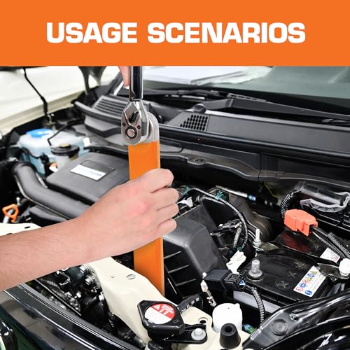 Image of KOOPOOL Offset Extension Wrench, Impact Ready Wrench Extender, with 1 /2 inch, 1 /4 inch and 3 /8 inch Square Drive Adapters, Universal Extensions Wrench for Tight Place