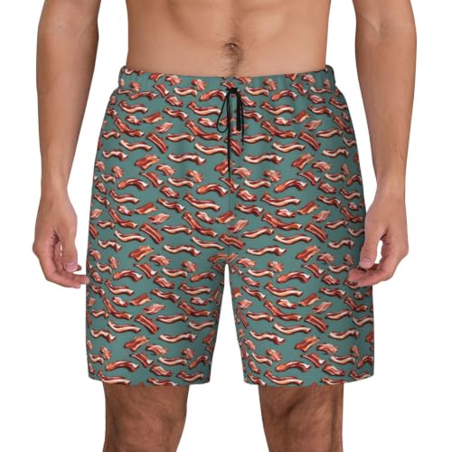 Short de bain léger homme respirant et confortable imprimé bacon