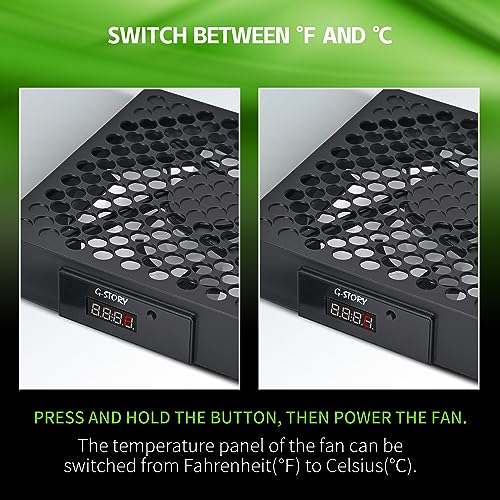 Image of G-STORY Cooling Fan for Xbox Series S with Automatic Fan Speed Adjustable by Temperature, LED Display, High Performance Cooling, Low Noise, 3 Speed 1500 /1750 /2000RPM (140MM) with RGB LED (Black)