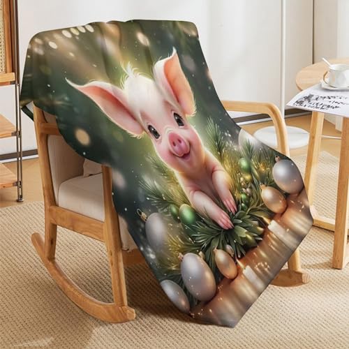 Couverture polaire cochon douce anti-frissons en flannel moelleuse pour lit et divan - 8