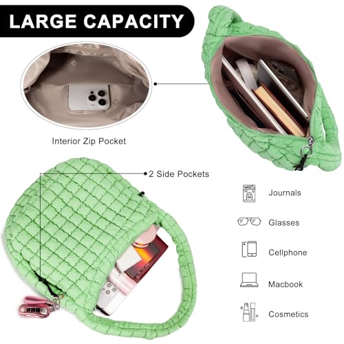 Image of GASSDA Puffer Tote Bag for Women Large Quilted Puffy Lightweight Carryall Crossbody Tote Bag for Women