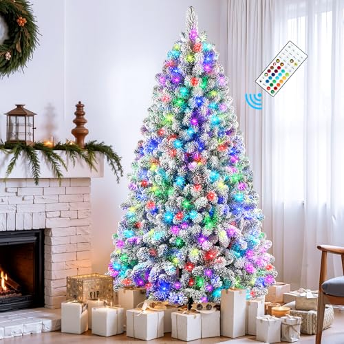 Alberi di natale in offerta , quali sono i migliori in tutte le misure (ed anche già addobbati ed innevati!) SHareconn 210 cm Albero di Natale Innevato con Luci Incorporate...