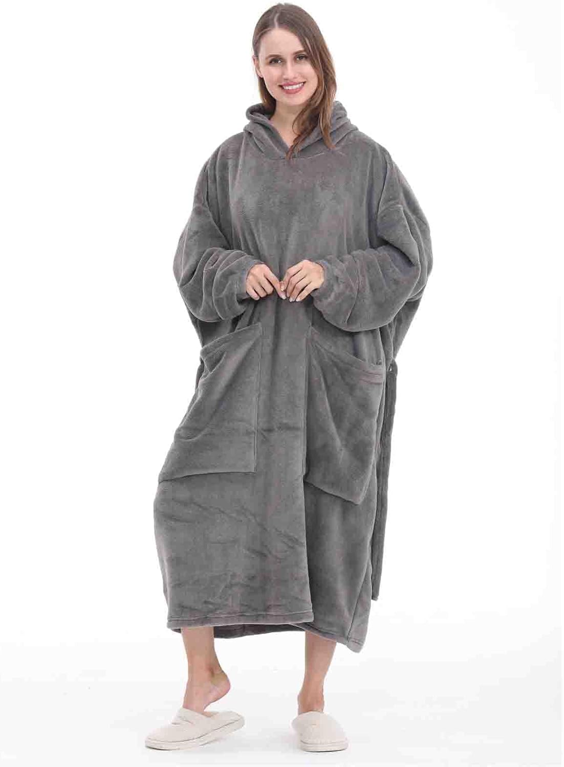 AOLIGE Oversized Wearable Blanket Hoodie Soft Fleece Blankets Sweater