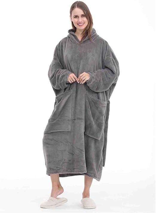 AOLIGE Oversized Wearable Blanket Hoodie Soft Fleece Blankets Sweater