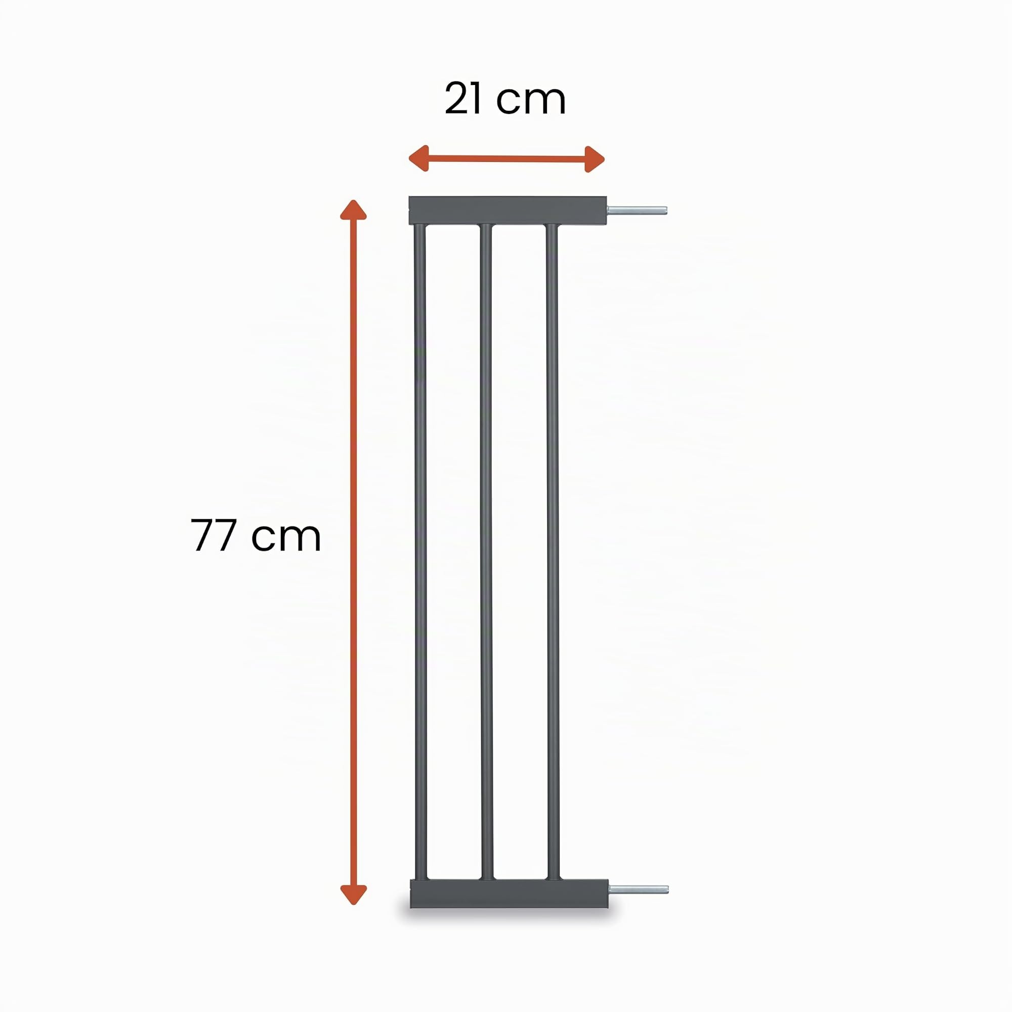 Hauck Extensión 21 cm para Barrera de Seguridad Infantil para Puertas y Escaleras | Apta para Clear Step 2 - Open N Stop 2 - Open N Stop KD - Stop N Safe 2 - Autoclose N Stop 2 - Gris | Compatible con hauck Open N Stop 2, Clear Step 2, Clear Step Autoclos