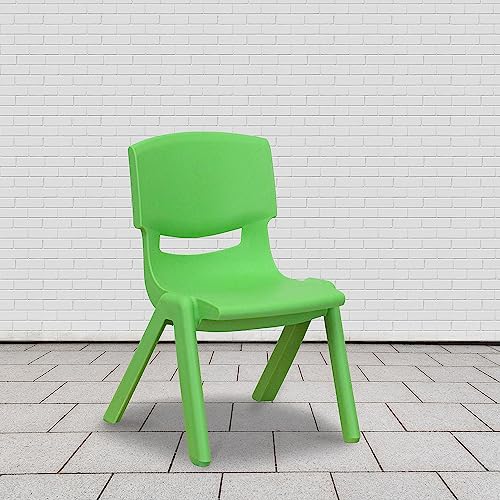 Image of Flash Furniture 10.5 in Plastic Stackable School Chair, Green, 10-Pack